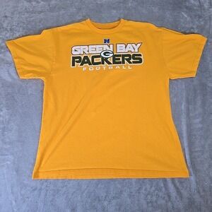 Green‎ Bay Packers Shirt Mens XL Yellow NFL Team Apparel NFC Sportswear Football